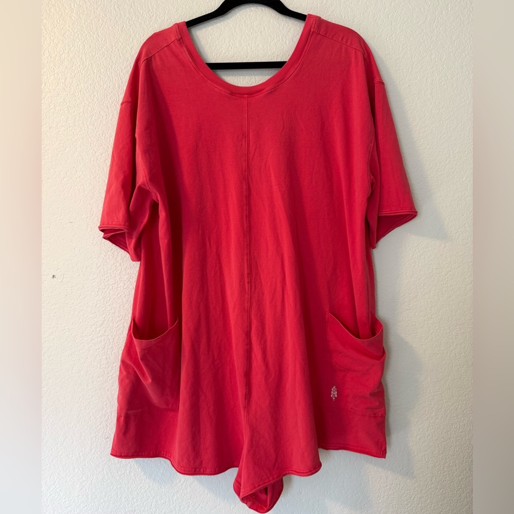 Free People Movement Hot Shot Tee Romper Hot Neon - Picture 5 of 9